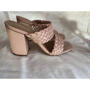 BAMBOO Womens Braided Square Open Toe Heeled Sandals size 9
